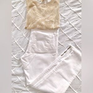 Flying Monkey white jeans with ankle fringe